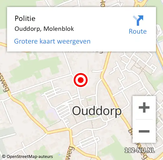 Locatie op kaart van de 112 melding: Politie Ouddorp, Molenblok op 23 april 2022 19:20