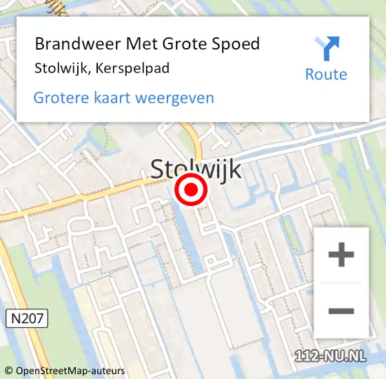 Locatie op kaart van de 112 melding: Brandweer Met Grote Spoed Naar Stolwijk, Kerspelpad op 23 april 2022 20:20