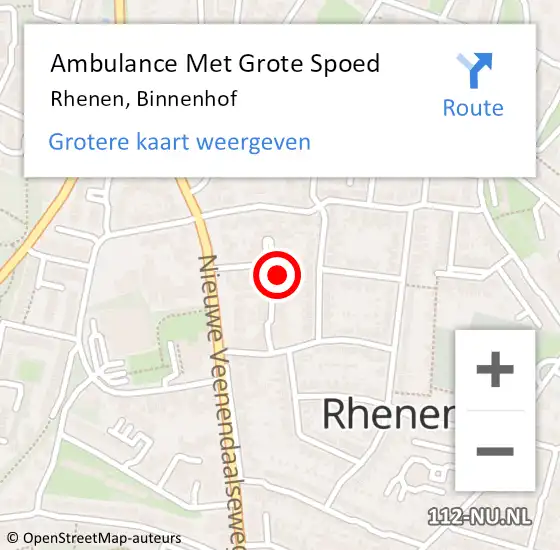 Locatie op kaart van de 112 melding: Ambulance Met Grote Spoed Naar Rhenen, Binnenhof op 23 april 2022 20:33