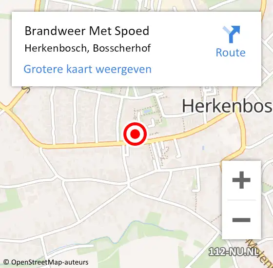 Locatie op kaart van de 112 melding: Brandweer Met Spoed Naar Herkenbosch, Bosscherhof op 23 april 2022 20:53