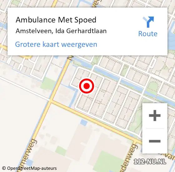 Locatie op kaart van de 112 melding: Ambulance Met Spoed Naar Amstelveen, Ida Gerhardtlaan op 23 april 2022 22:23