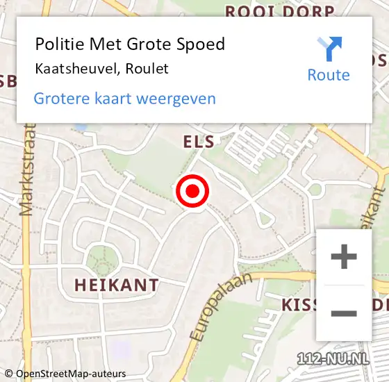 Locatie op kaart van de 112 melding: Politie Met Grote Spoed Naar Kaatsheuvel, Roulet op 23 april 2022 22:26