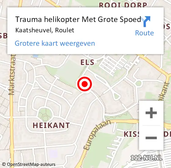 Locatie op kaart van de 112 melding: Trauma helikopter Met Grote Spoed Naar Kaatsheuvel, Roulet op 23 april 2022 22:28