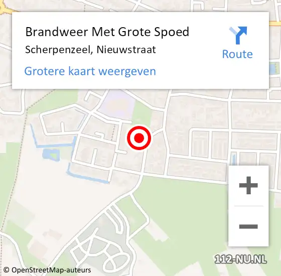 Locatie op kaart van de 112 melding: Brandweer Met Grote Spoed Naar Scherpenzeel, Nieuwstraat op 23 april 2022 22:44