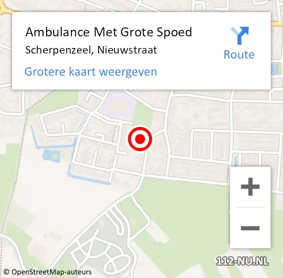 Locatie op kaart van de 112 melding: Ambulance Met Grote Spoed Naar Scherpenzeel, Nieuwstraat op 23 april 2022 22:44