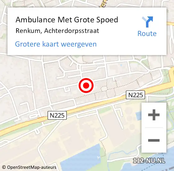 Locatie op kaart van de 112 melding: Ambulance Met Grote Spoed Naar Renkum, Achterdorpsstraat op 23 april 2022 23:03