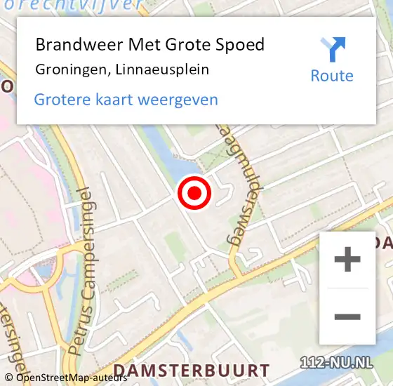 Locatie op kaart van de 112 melding: Brandweer Met Grote Spoed Naar Groningen, Linnaeusplein op 23 april 2022 23:50