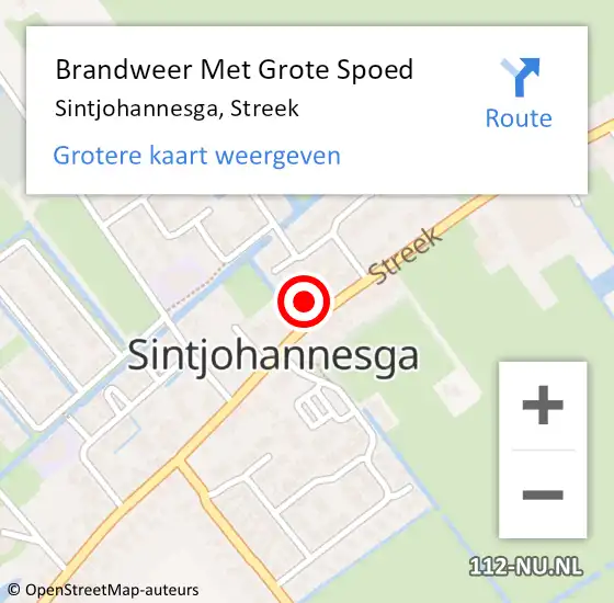 Locatie op kaart van de 112 melding: Brandweer Met Grote Spoed Naar Sintjohannesga, Streek op 15 juli 2014 12:10