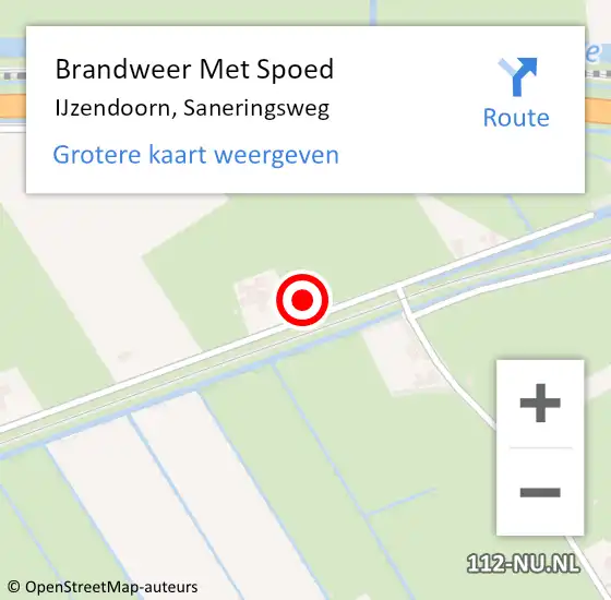 Locatie op kaart van de 112 melding: Brandweer Met Spoed Naar IJzendoorn, Saneringsweg op 24 april 2022 00:47