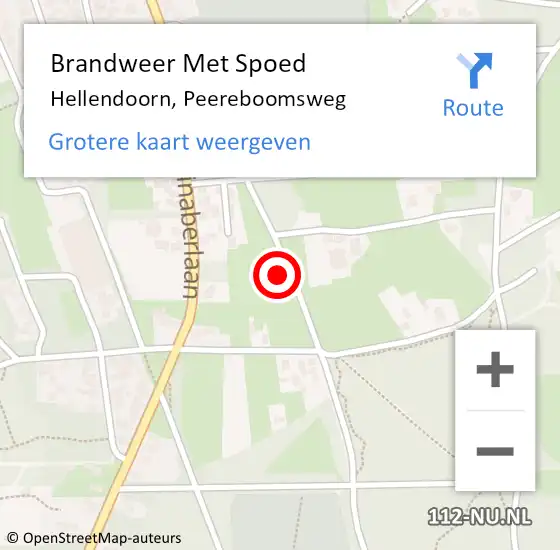 Locatie op kaart van de 112 melding: Brandweer Met Spoed Naar Hellendoorn, Peereboomsweg op 24 april 2022 01:30