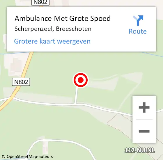 Locatie op kaart van de 112 melding: Ambulance Met Grote Spoed Naar Scherpenzeel, Breeschoten op 24 april 2022 02:00