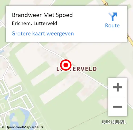 Locatie op kaart van de 112 melding: Brandweer Met Spoed Naar Erichem, Lutterveld op 24 april 2022 02:02