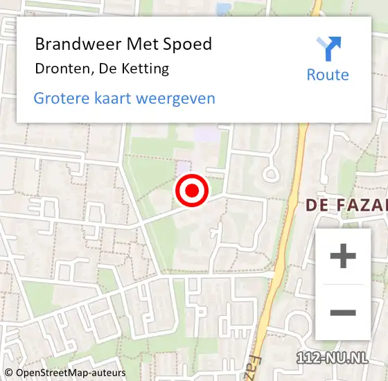 Locatie op kaart van de 112 melding: Brandweer Met Spoed Naar Dronten, De Ketting op 24 april 2022 03:05