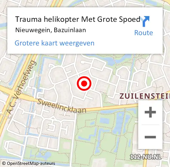 Locatie op kaart van de 112 melding: Trauma helikopter Met Grote Spoed Naar Nieuwegein, Bazuinlaan op 24 april 2022 03:44