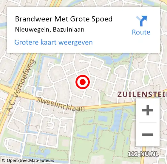Locatie op kaart van de 112 melding: Brandweer Met Grote Spoed Naar Nieuwegein, Bazuinlaan op 24 april 2022 03:47