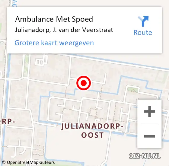 Locatie op kaart van de 112 melding: Ambulance Met Spoed Naar Julianadorp, J. van der Veerstraat op 24 april 2022 03:51