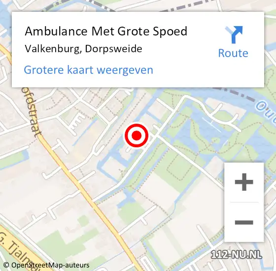 Locatie op kaart van de 112 melding: Ambulance Met Grote Spoed Naar Valkenburg, Dorpsweide op 24 april 2022 04:51