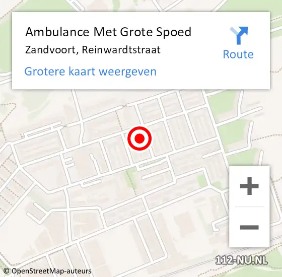 Locatie op kaart van de 112 melding: Ambulance Met Grote Spoed Naar Zandvoort, Reinwardtstraat op 24 april 2022 07:52