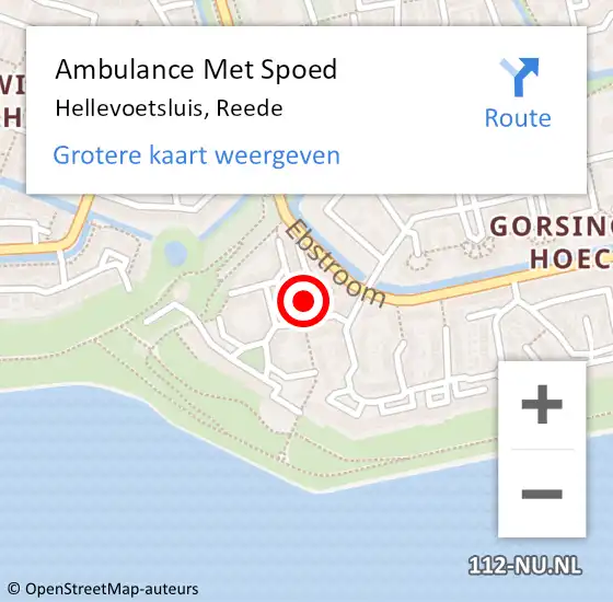 Locatie op kaart van de 112 melding: Ambulance Met Spoed Naar Hellevoetsluis, Reede op 24 april 2022 08:12