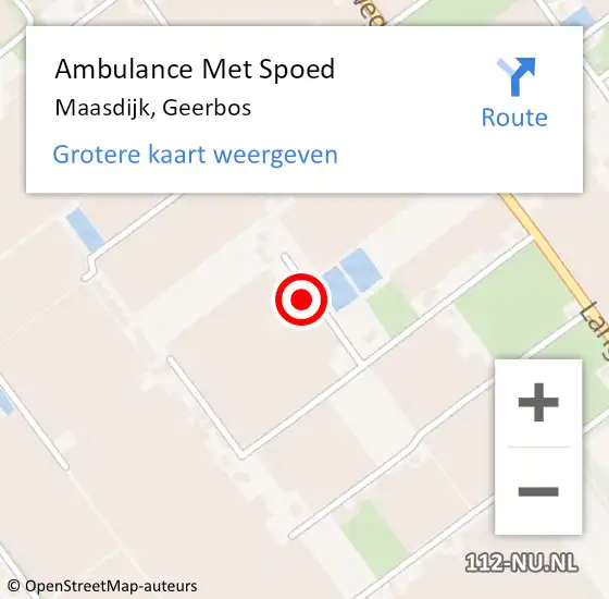 Locatie op kaart van de 112 melding: Ambulance Met Spoed Naar Maasdijk, Geerbos op 24 april 2022 08:23