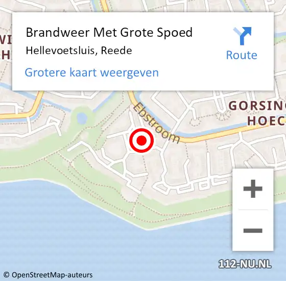 Locatie op kaart van de 112 melding: Brandweer Met Grote Spoed Naar Hellevoetsluis, Reede op 24 april 2022 08:39