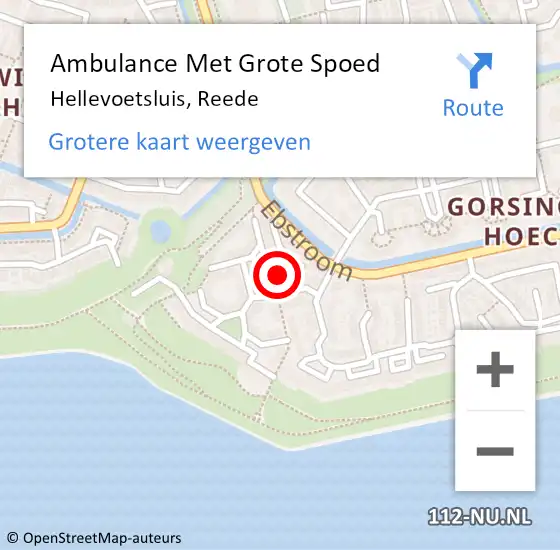 Locatie op kaart van de 112 melding: Ambulance Met Grote Spoed Naar Hellevoetsluis, Reede op 24 april 2022 09:06