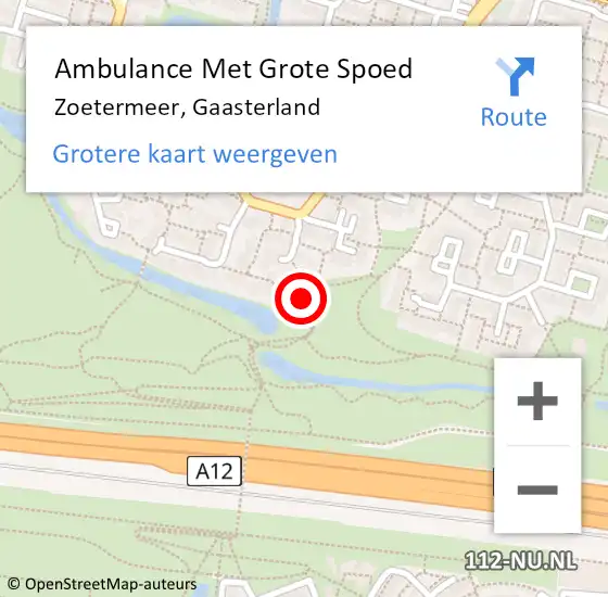 Locatie op kaart van de 112 melding: Ambulance Met Grote Spoed Naar Zoetermeer, Gaasterland op 24 april 2022 09:34