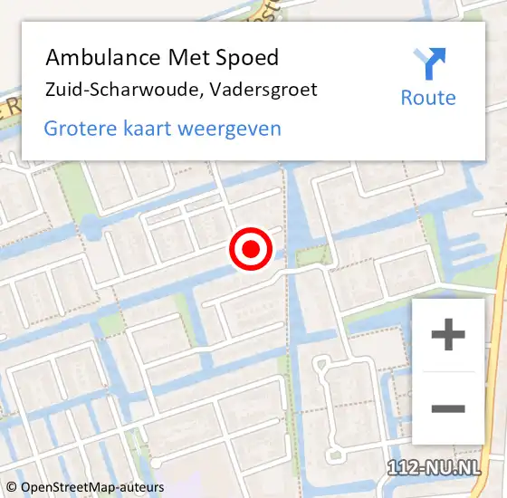 Locatie op kaart van de 112 melding: Ambulance Met Spoed Naar Zuid-Scharwoude, Vadersgroet op 24 april 2022 09:40