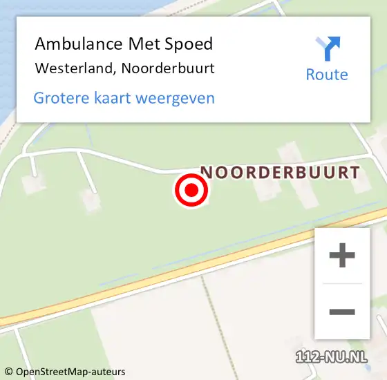 Locatie op kaart van de 112 melding: Ambulance Met Spoed Naar Westerland, Noorderbuurt op 24 april 2022 10:27