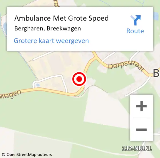 Locatie op kaart van de 112 melding: Ambulance Met Grote Spoed Naar Bergharen, Breekwagen op 24 april 2022 10:32