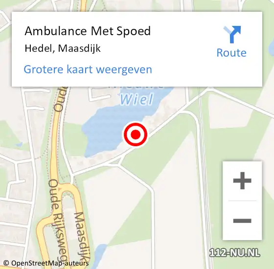 Locatie op kaart van de 112 melding: Ambulance Met Spoed Naar Hedel, Maasdijk op 24 april 2022 10:40