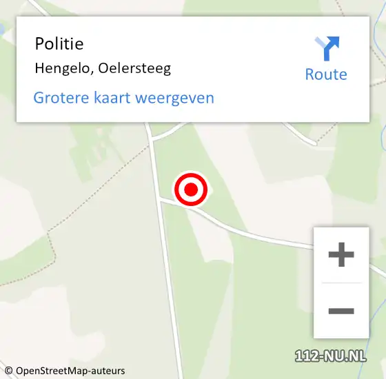 Locatie op kaart van de 112 melding: Politie Hengelo, Oelersteeg op 24 april 2022 11:00