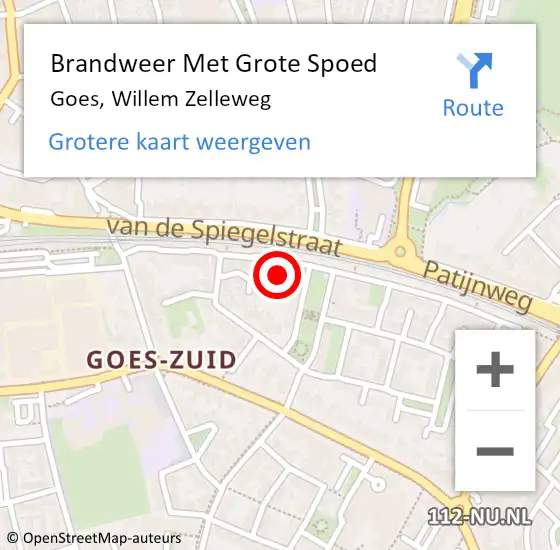 Locatie op kaart van de 112 melding: Brandweer Met Grote Spoed Naar Goes, Willem Zelleweg op 24 april 2022 11:10