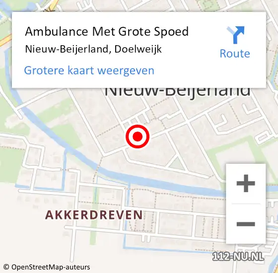 Locatie op kaart van de 112 melding: Ambulance Met Grote Spoed Naar Nieuw-Beijerland, Doelweijk op 24 april 2022 11:12