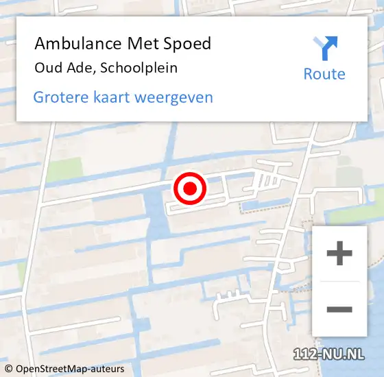 Locatie op kaart van de 112 melding: Ambulance Met Spoed Naar Oud Ade, Schoolplein op 24 april 2022 11:24
