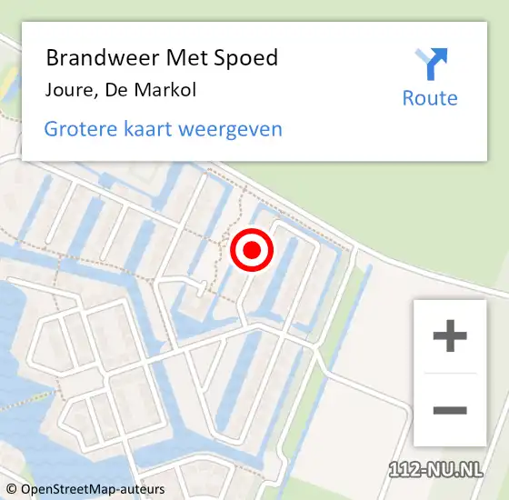 Locatie op kaart van de 112 melding: Brandweer Met Spoed Naar Joure, De Markol op 24 april 2022 12:34