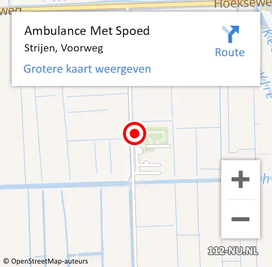 Locatie op kaart van de 112 melding: Ambulance Met Spoed Naar Strijen, Voorweg op 24 april 2022 13:49