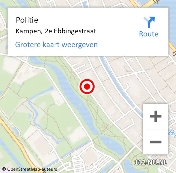 Locatie op kaart van de 112 melding: Politie Kampen, 2e Ebbingestraat op 24 april 2022 13:55