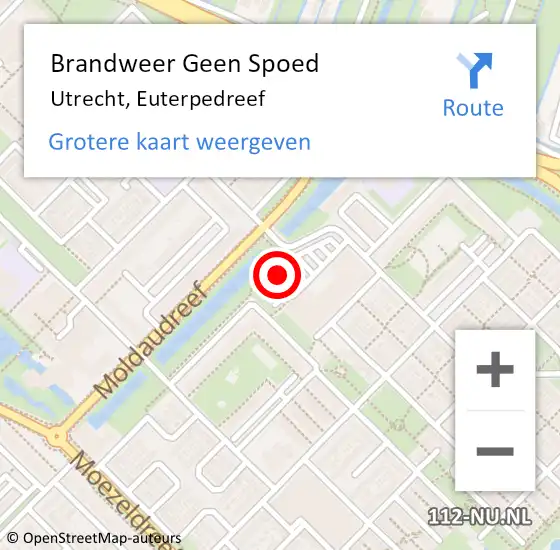 Locatie op kaart van de 112 melding: Brandweer Geen Spoed Naar Utrecht, Euterpedreef op 24 april 2022 14:00