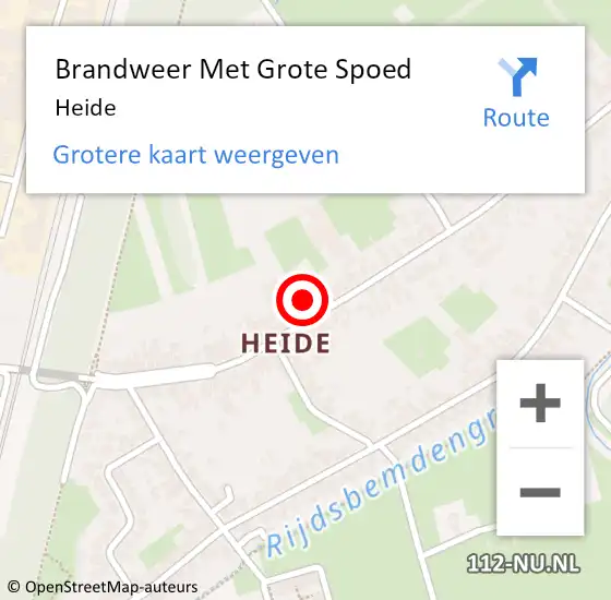 Locatie op kaart van de 112 melding: Brandweer Met Grote Spoed Naar Heide op 24 april 2022 14:42