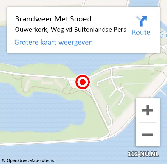 Locatie op kaart van de 112 melding: Brandweer Met Spoed Naar Ouwerkerk, Weg vd Buitenlandse Pers op 24 april 2022 15:47