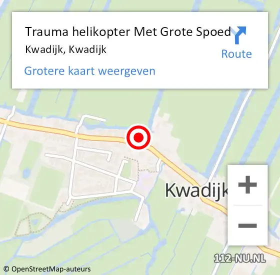 Locatie op kaart van de 112 melding: Trauma helikopter Met Grote Spoed Naar Kwadijk, Kwadijk op 24 april 2022 16:02