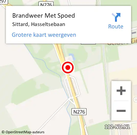 Locatie op kaart van de 112 melding: Brandweer Met Spoed Naar Sittard, Hasseltsebaan op 24 april 2022 16:16