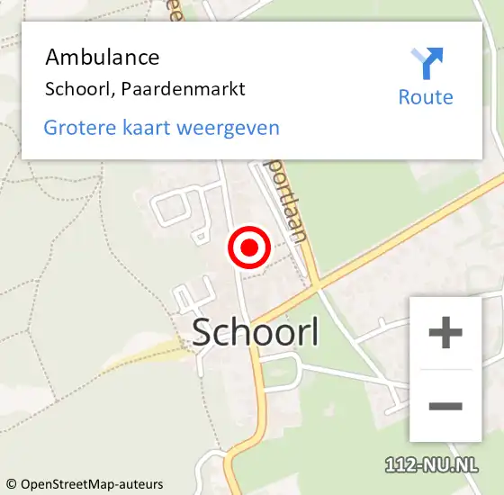 Locatie op kaart van de 112 melding: Ambulance Schoorl, Paardenmarkt op 24 april 2022 16:21