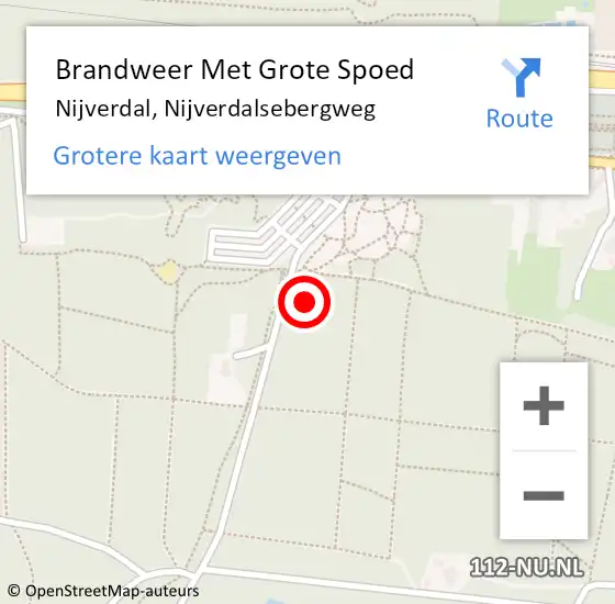 Locatie op kaart van de 112 melding: Brandweer Met Grote Spoed Naar Nijverdal, Nijverdalsebergweg op 24 april 2022 16:23