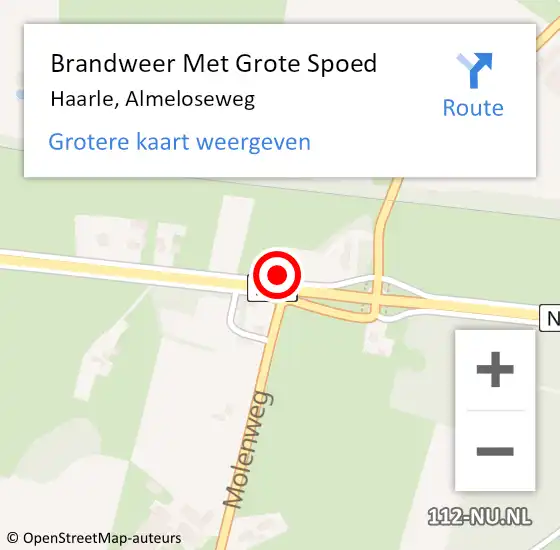 Locatie op kaart van de 112 melding: Brandweer Met Grote Spoed Naar Haarle, Almeloseweg op 24 april 2022 16:44