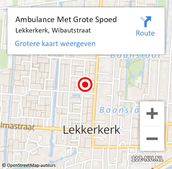 Locatie op kaart van de 112 melding: Ambulance Met Grote Spoed Naar Lekkerkerk, Wibautstraat op 24 april 2022 17:05