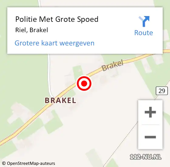 Locatie op kaart van de 112 melding: Politie Met Grote Spoed Naar Riel, Brakel op 24 april 2022 17:09