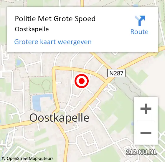 Locatie op kaart van de 112 melding: Politie Met Grote Spoed Naar Oostkapelle op 24 april 2022 17:19