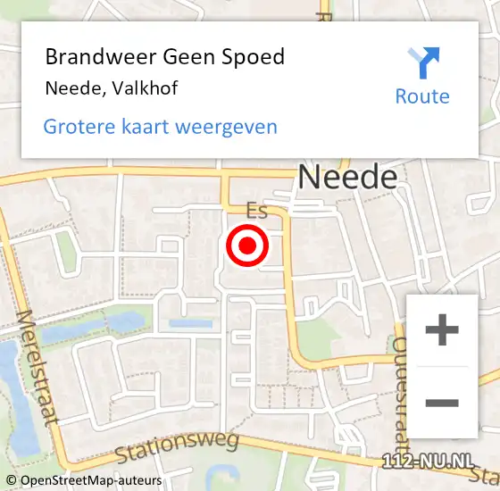 Locatie op kaart van de 112 melding: Brandweer Geen Spoed Naar Neede, Valkhof op 24 april 2022 18:14